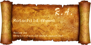 Rotschild Ahmed névjegykártya